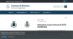 Desktop Screenshot of comune.rimasco.vc.it